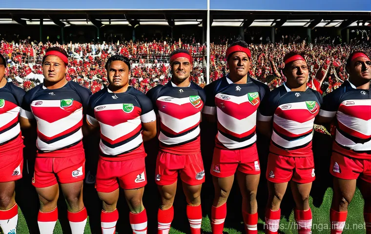 통가에서 열린 스포츠 경기 역사 - Prompt 1: The "Ikale Tahi" Rugby Team Performing Sipi Tau**