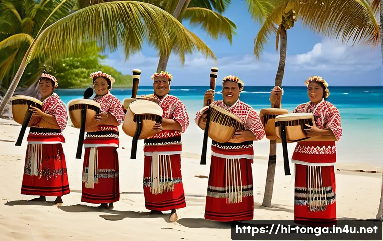 통가 독립 역사 - A vibrant traditional Tongan cultural festival scene featuring men and women dressed in colorful tra...